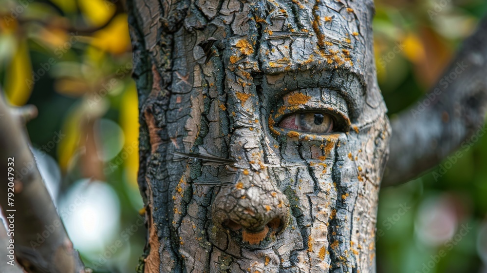 A closeup of the tree trunk with an eye-shaped pattern on it in the garden, high resolution photography. A closeup of the tree trunk with an eye-shaped pattern on it in the garden, high resolution photography.
