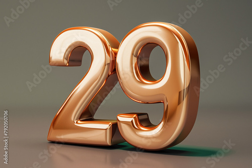 Number 29 in 3d style 