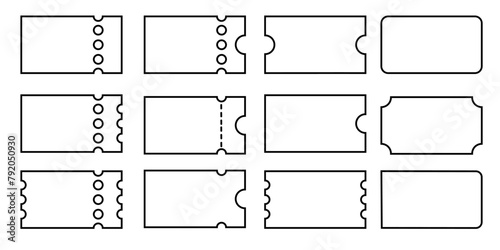 vector set of discount or gift voucher ticket coupon templates. collection of icons in linear style