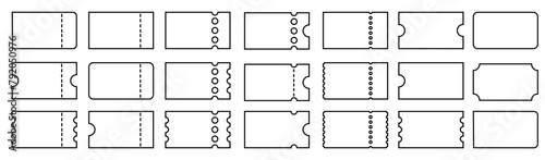 vector set of discount or gift voucher ticket coupon templates. collection of icons in linear style