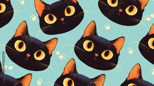 Delight in a charming 2d pattern featuring the endearing face of a Bombay cat a beloved pedigree breed among cat enthusiasts This all over print designed for those who adore black A photo