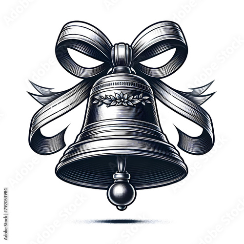 bell with ribbon. High quality and isolated on a white background © abdel moumen rahal