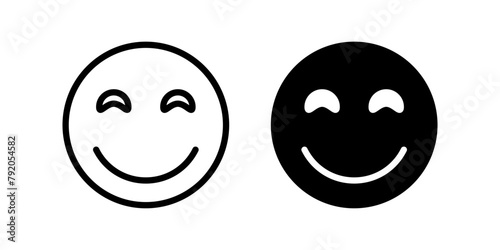 Emoticon icon set. happy sign. flat illustration of vector icon