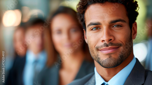 Close Up of Person Wearing Suit and Tie. Generative AI