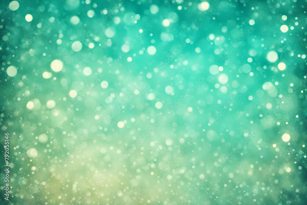 Turquoise bokeh , a normal simple grainy noise grungy empty space or spray texture , a rough abstract retro vibe shine bright light and glow background template color gradient