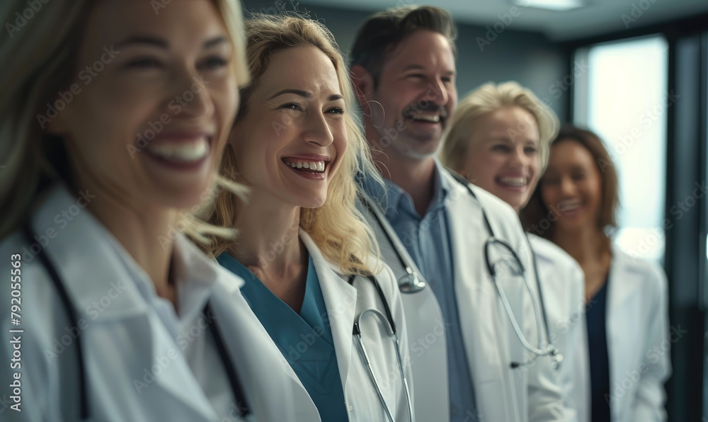 Male and female doctors in a hospital Male and female doctors in a hospital