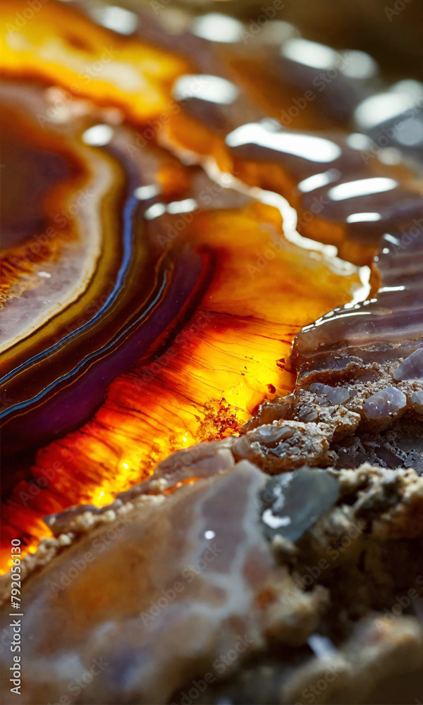 Obraz premium caustic through Agate gemstone