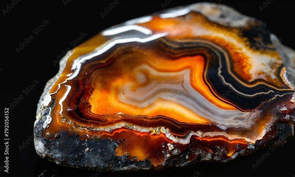 caustic through Agate gemstone caustic through Agate gemstone