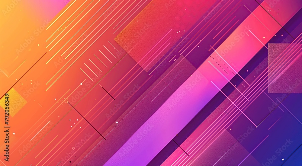 abstract background with gradient colors, Line pattern in purple, pink and orange gradient colors.
