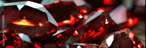 caustic through garnet gemstone