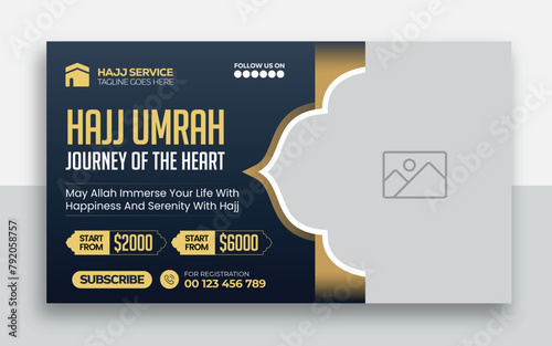  Hajj and Umrah youtube thumbnail and web banner template design