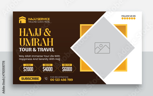  Hajj and Umrah youtube thumbnail and web banner template design