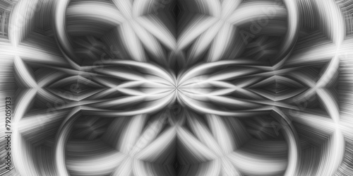 Abstract hypnotic background with black and white pattern. Textured illustration