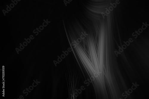 Abstract dark background with black and white lines. Abstract black illustration for screensaver, wallpaper