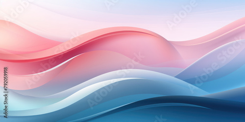 Abstract silk pink and blue waves background with colorful gradients and smooth texture. Wavy lines wallpaper. Generative AI