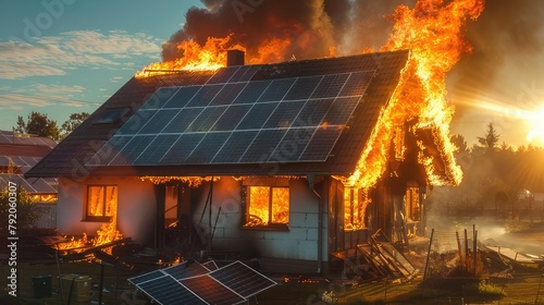 Urgent Chaos Solar Panel Short-Circuit Sparks House Fire, Illustrating Risks and Challenges of Alternative Energy
