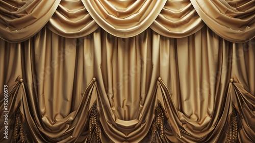 Warm-toned luxury backdrop curtain design, ideal for sophisticated background settings