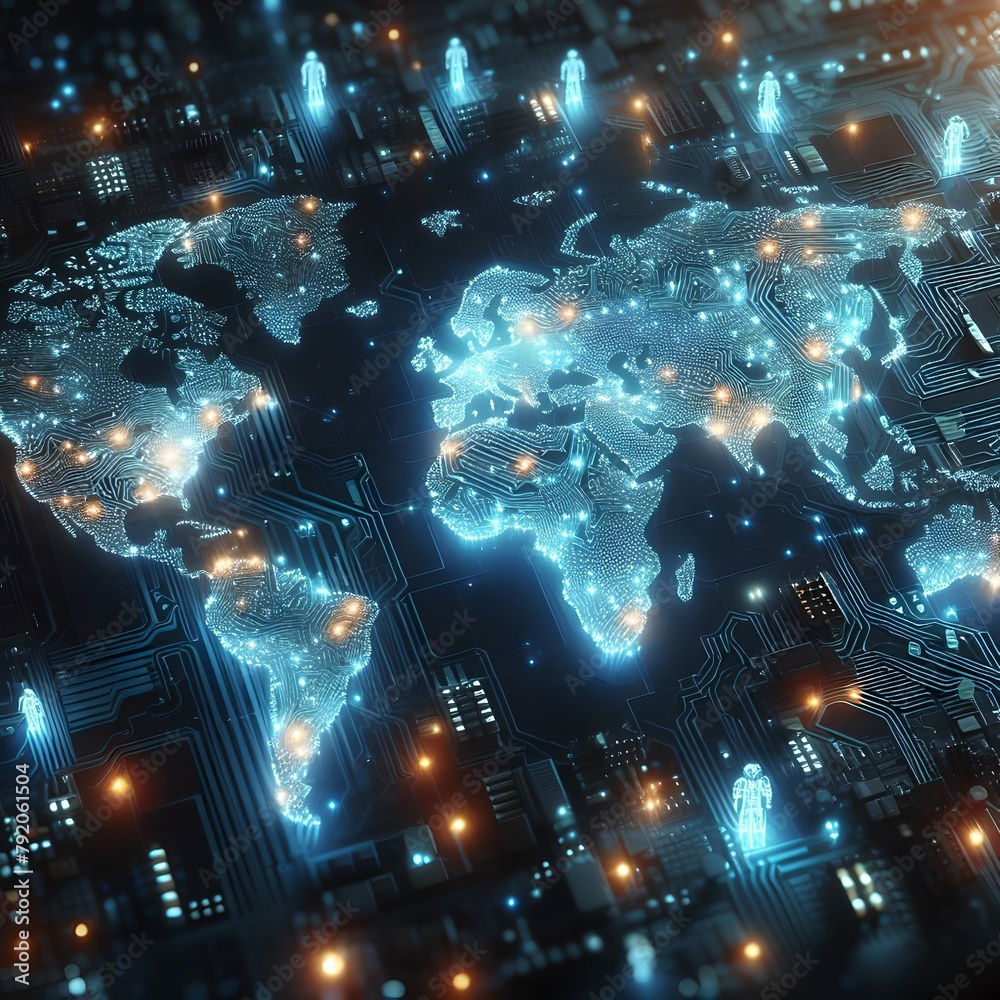 Fototapeta premium Exchange data around the world 