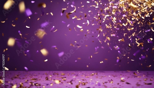 'purple effects. falling light Anniversary confetti background color gold banner birthday bright carnival celebrate celebration ceremony colourful commemoration confett' photo