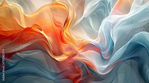 Abstract shapes merging in a surreal dance
