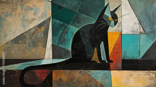 20th - century art movement that originated in britain , emphasizing abstract , angular and geometric shapes to convey the dynamism and energy of the modern world,Vorticism  photo