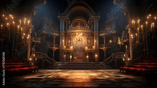Interior of the Church of the Holy Cross. 3D rendering