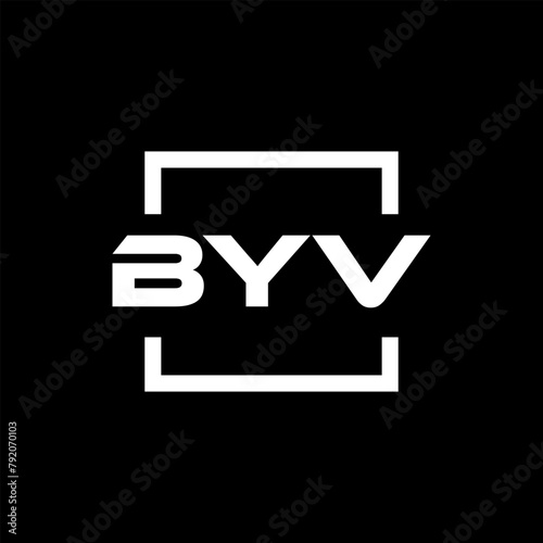 Initial letter BYV logo design. BYV logo design inside square. photo