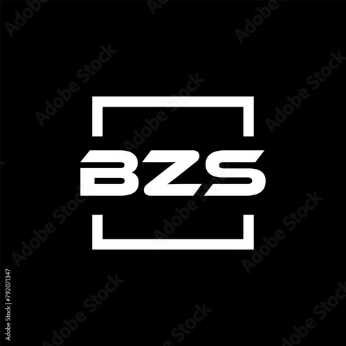 Initial letter BZS logo design. BZS logo design inside square. photo