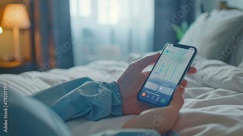 Visualize a telehealth provider's remote patient monitoring app tracking activity levels, sleep patterns, and overall wellness,