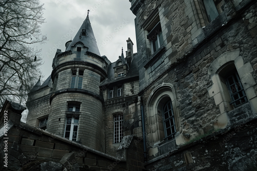 Obraz premium European Medieval Castle, Generative AI