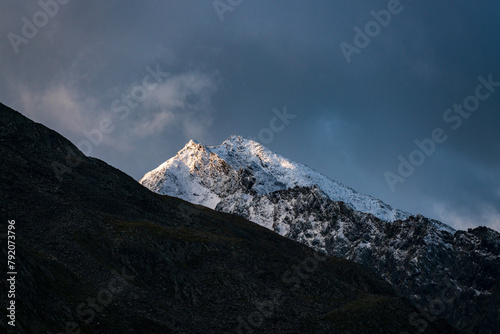 Mountain peak covered in snow