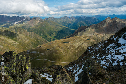 View of Timmelsjoch mountain range