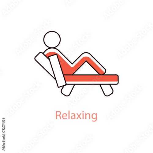 Relaxing Vector Icon Design Icon representing the concept of relaxation.