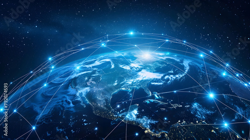 Digitalized globe in a world connected by artificial intelligence
