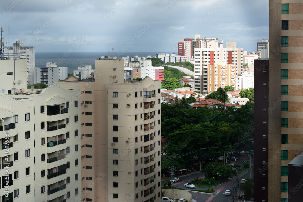 View from the top of residential and financial buildings in the Stiep neighborhood in the city of Salvador, Bahia.