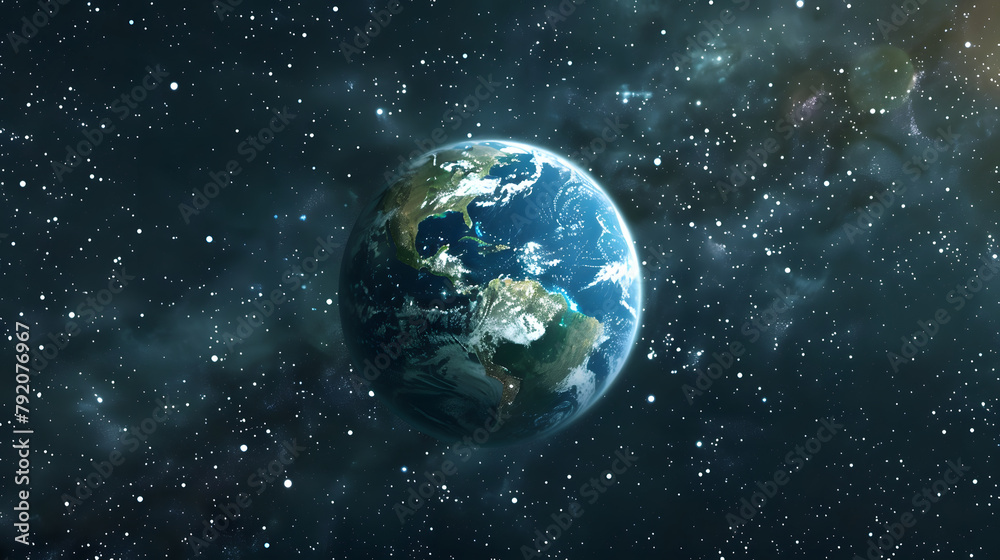 Obraz premium Our planet earth flying through space and time, our universe