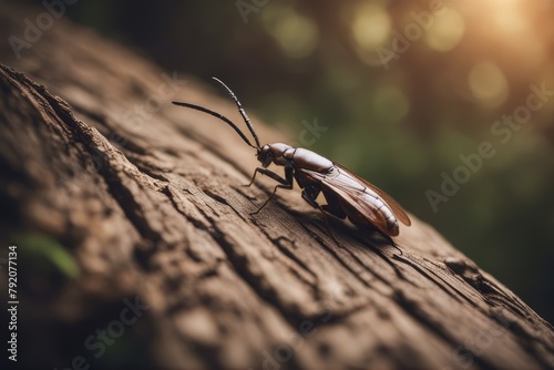 'insecte capricorne bois sur chene roof house beam forest capricorn framework insect grub xylophagous care oak antennae shaft shell beetle entomology macrophotography nature black foot elytron'