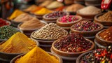 Exploring Istanbul's Vibrant Spice Markets for an Enriching Summer Travel Experience. Concept Summer Travel, Istanbul, Spice Markets, Vibrant Experience, Exploration