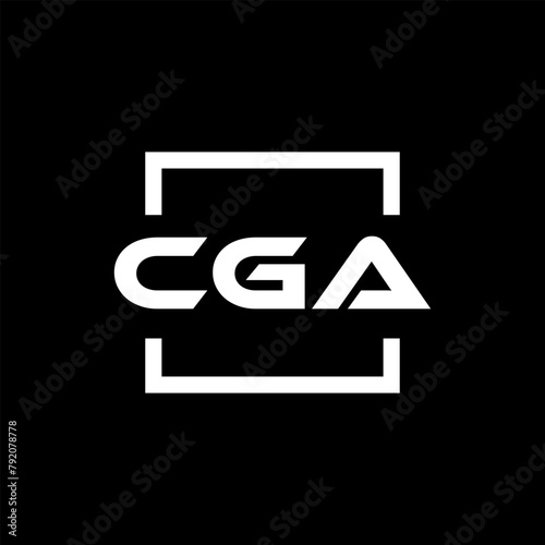 Initial letter CGA logo design. CGA logo design inside square. photo