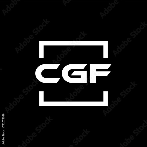 Initial letter CGF logo design. CGF logo design inside square. photo