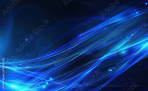 Blue abstract background with glowing lines
