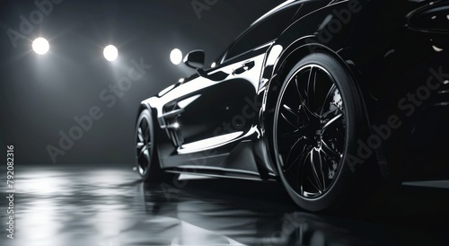 Wallpaper Mural Black and White Photo of a Sports Car Torontodigital.ca