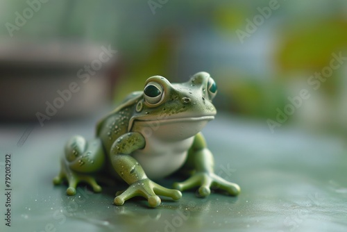 Cute green frog made with the 3D printer