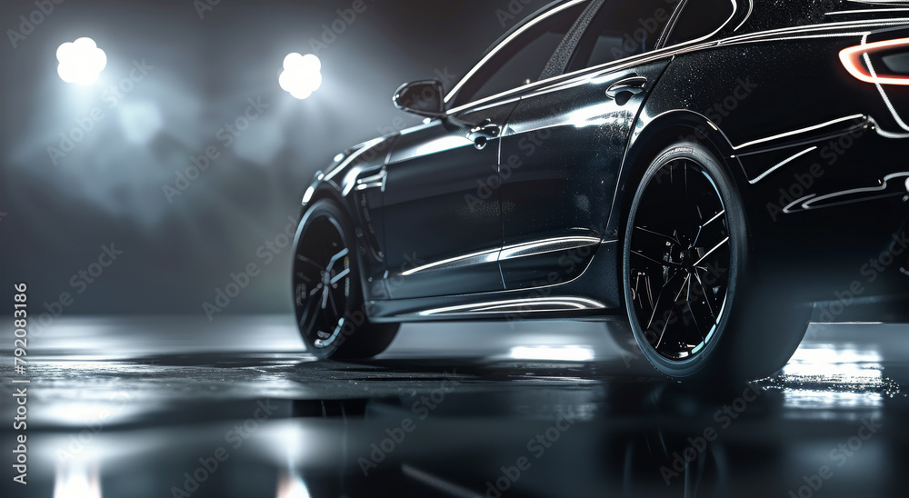 Black and White Photo of a Sports Car Black and White Photo of a Sports Car