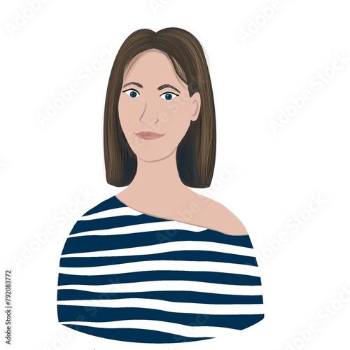stylized image of a girl. illustration
