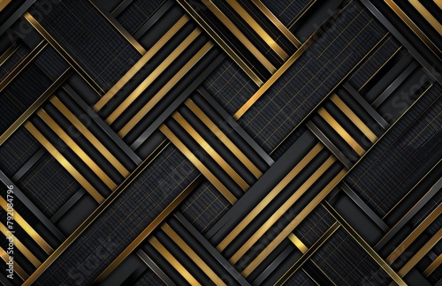 Black and Gold Striped Background With Stars