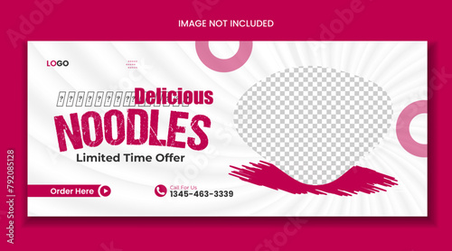 Food menu social media fakebook cover or web banner template, Food social media dove and banner design