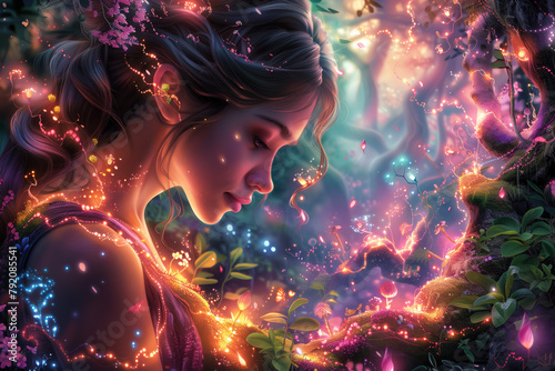 Fairy Princess Pixie Elf Magical Fantasy Romantic Fairytale Beautiful Colors Enchanted Forest