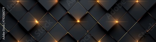 Black background with dark golden lines in diamond shape stacked, luxury wallpaper photo