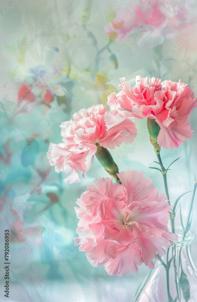 Pink Flowers Filling Vase on Table